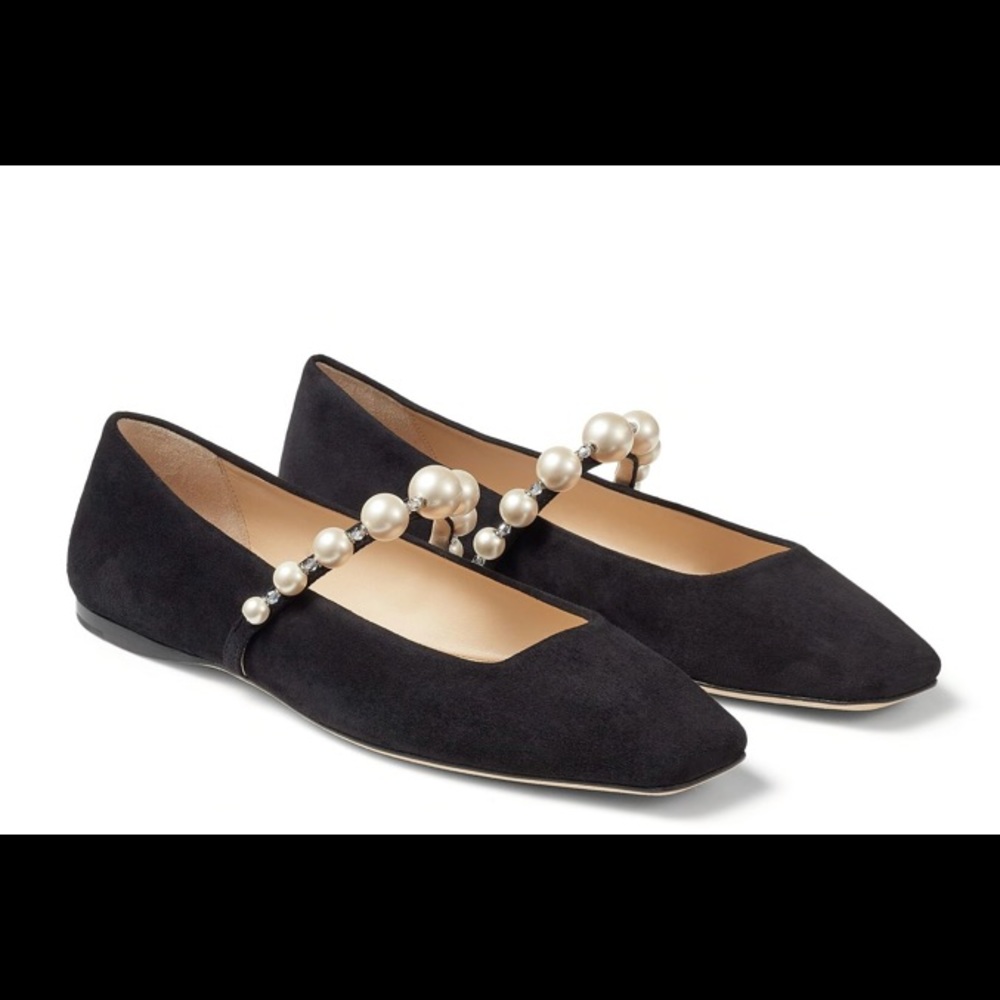Jimmy Choo Ade Ballet Mary Jane Pearl Flat